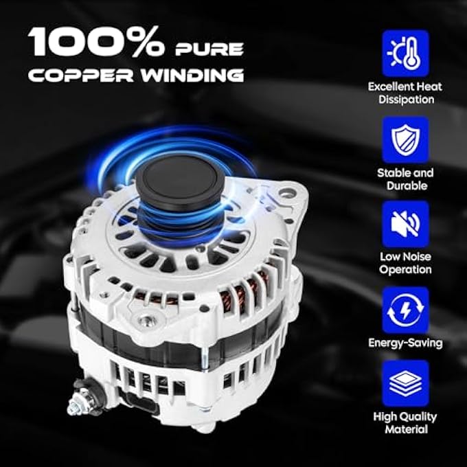 SEHNSUCHT Alternator Replacement New Compatible with Nissan Altima 2.5L 2002-2006, for Nissan Sentra 2.5L 2002-2006, 12V, CW, 110Amp, IR/IF, Replace for 23100-8J000, 23100-ZB00CRE - Image 5