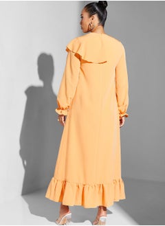 Namshi x Modanisa Waterfall Trim Ruffle Hem Dress  - Image 2