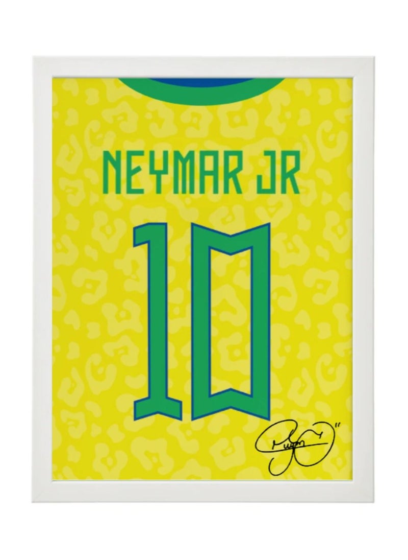 Boomah Accessories Neymar Jr Brazil Autographed Jersey Poster with Frame 30x40cm 