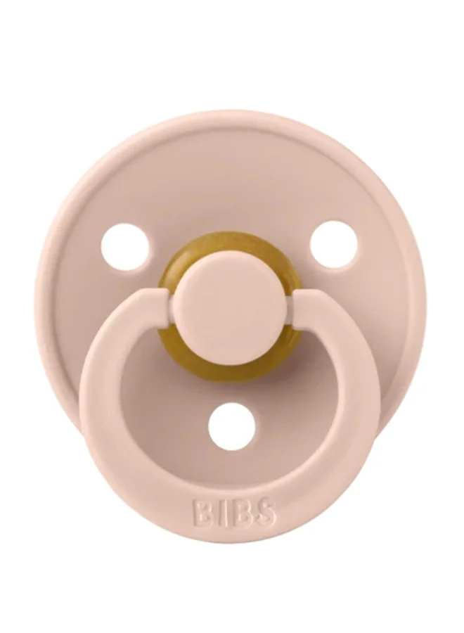 BIBS Colour Baby Pacifier, Latex Round Nipple, Size 2, 6-18 Months, Blush, 1 Pieces
