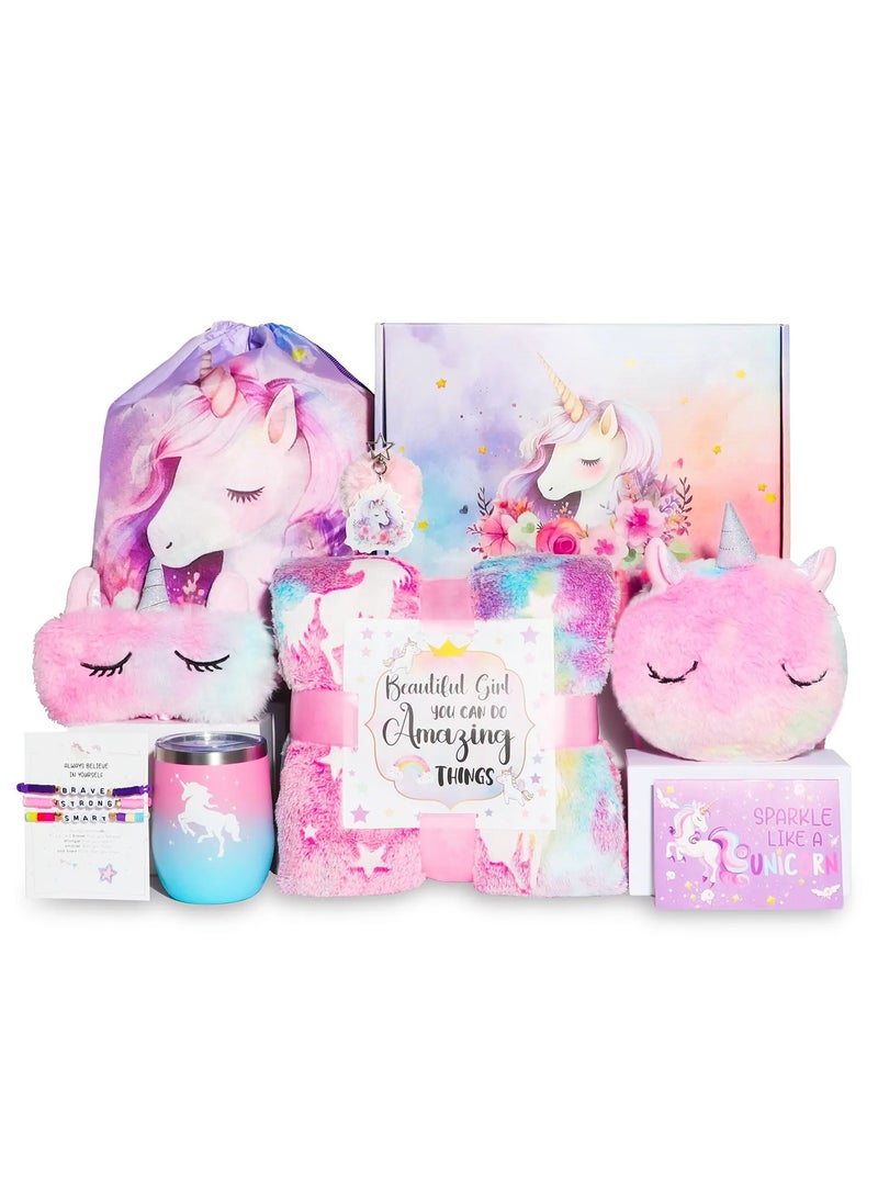 Unicorn Gift Set for Girls Unicorn Toys for Girls Birthday Parties Gift Box with Blanket Bag and Cups - pzsku/Z258631F8E0D48321BEC7Z/45/_/1708942926/25a7d08d-888e-4e49-a184-4d34f376b23d