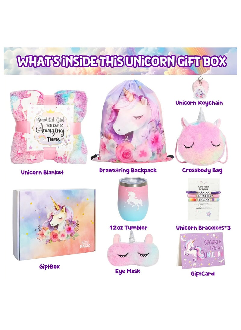 Unicorn Gift Set for Girls Unicorn Toys for Girls Birthday Parties Gift Box with Blanket Bag and Cups - pzsku/Z258631F8E0D48321BEC7Z/45/_/1708943108/f74d7864-ce9a-4742-a893-8b83f7a4f22e