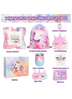 Remy Belle Unicorn Gift Set for Girls Unicorn Toys for Girls Birthday Parties Gift Box with Blanket Bag and Cups  - Image 2