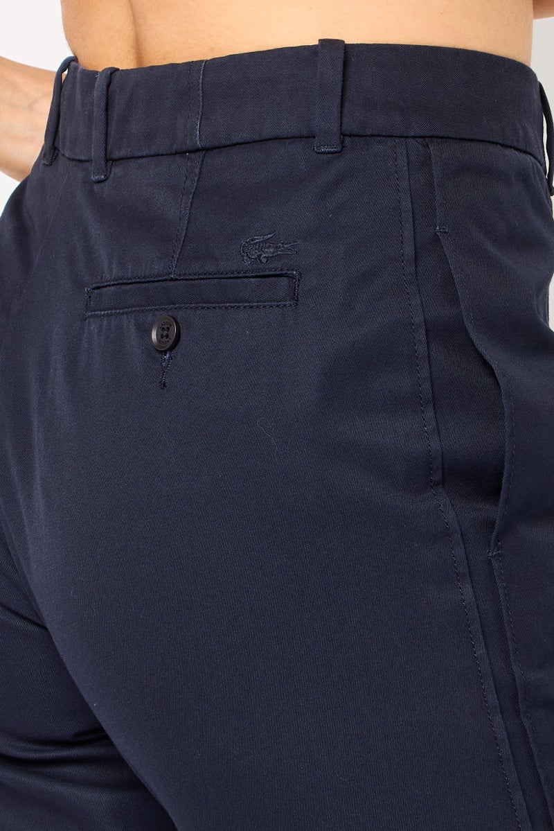 LACOSTE Women Regular Fit Solid Straight Leg Pants, Midnight - Image 3
