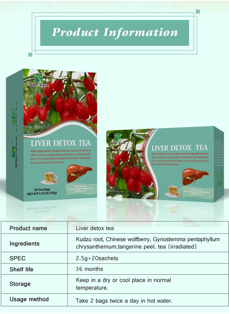 Winstown - Liver Detox Tea, Natural Herbal Liver Detox Cleanse Tea, Easy To Digest Gantai Health Tea Flower And Fruit Tea, Liver Cleanse Tea For Fatty Liver And Alcoholic Liver For Men Women - Image 1