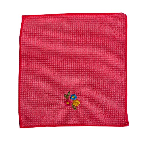 Space Fly Attractive Embroidery Girls & Women Good Look Cotton & Very Soft Hanky, Face Towels, Handkerchiefs, Set of 6 (Size : 26CM X 26CM) (Multi Color) - Image 5