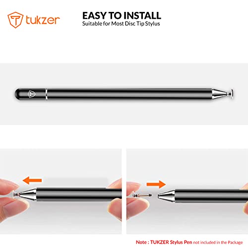 Tukzer Universal Replacement Disc Tips for Capacitive Stylus Pen| High Precision Round Shape 7mm Transparent Replaceable Tip for Mobile, Tablet, iPad, Touch Screen Devices, Writing, Drawing (Pack 5) - Image 5