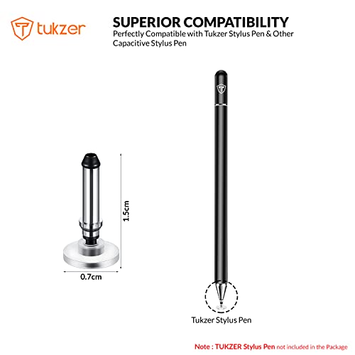 Tukzer Universal Replacement Disc Tips for Capacitive Stylus Pen| High Precision Round Shape 7mm Transparent Replaceable Tip for Mobile, Tablet, iPad, Touch Screen Devices, Writing, Drawing (Pack 5) - Image 3