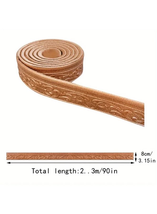 Brown Self Adhesive 3D Floral Foam Molding Trim Wall Ceiling Decor Skirting Board - Image 4