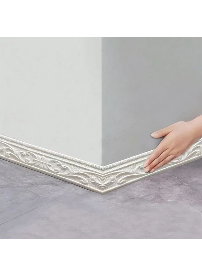 Brown Self Adhesive 3D Floral Foam Molding Trim Wall Ceiling Decor Skirting Board - Image 1