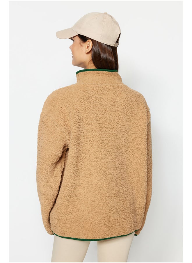 trendyol Camel Plush Sports Sweatshirt THMAW23SW00021  - Image 5