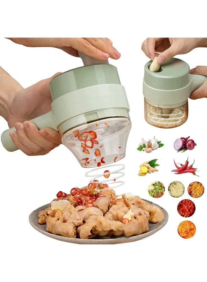 Fajia Fajia 4 in 1 Handheld Electric Food Chopper Wireless Vegetable Cutter Set Vegetable Chopper and Meat grinder with USB Powered for Kitchen Cooking-1 Pack  - Image 1