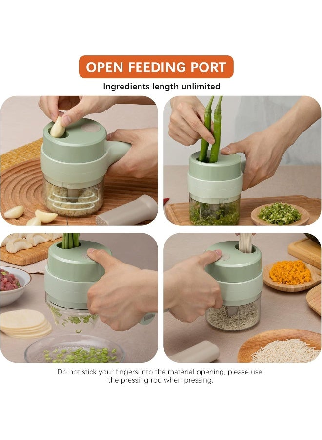 Fajia Fajia 4 in 1 Handheld Electric Food Chopper Wireless Vegetable Cutter Set Vegetable Chopper and Meat grinder with USB Powered for Kitchen Cooking-1 Pack  - Image 5