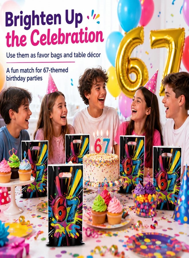 AETUXU 30Pack 67 Birthday Decorations Favor Bags,67 Themed Reusable Goodie Bags for 6 7 Birthday Decorations,Double-Sided Rainbow Design. - Image 5