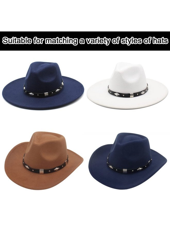 RainFlowwer - Hat Band For Cowboy Hat, Classic Elastic Hat Belt For Women Cowgirl Hat Fedora Panama Hat Black 23.6 Inch Circumference Nonadjustable - Image 1