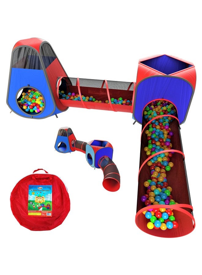 Playz 4Pc Pop Up Children Play Tent W/ 2 Crawl Tunnel & 2 Tents Kids Tents For Boys Girls Babies & Toddlers For Indoor & Outdoor Large Children Playhouse Ball Pit W/Storage Case  - Image 2