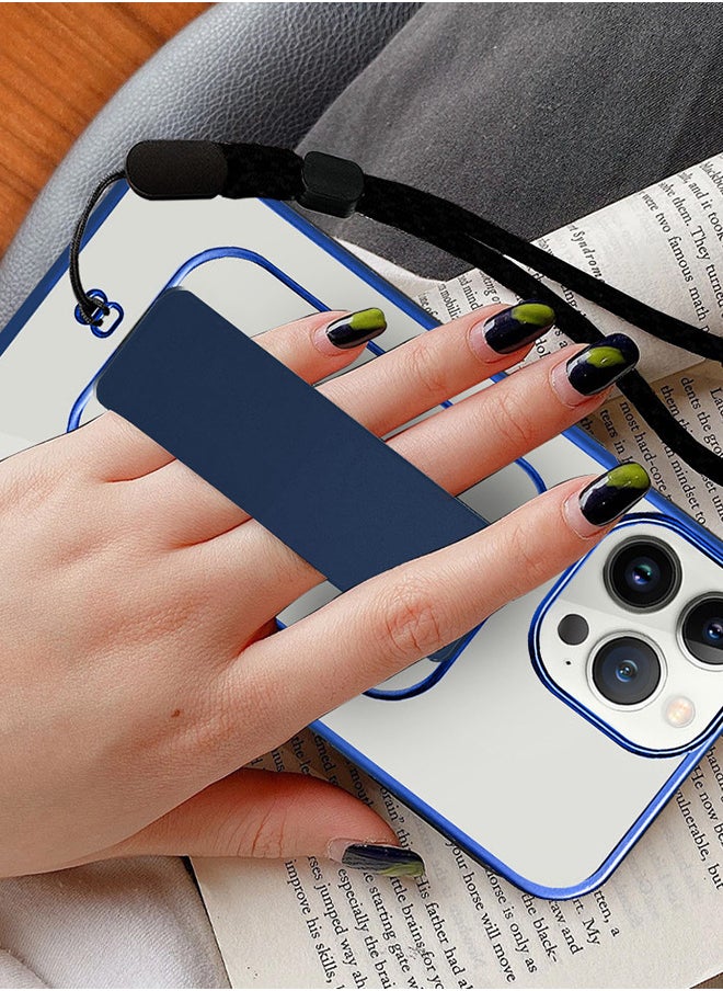 CATANES - iPhone 13 Pro Max Case with Wrist Strap Finger Grip Kickstand Blue/Clear - Image 1