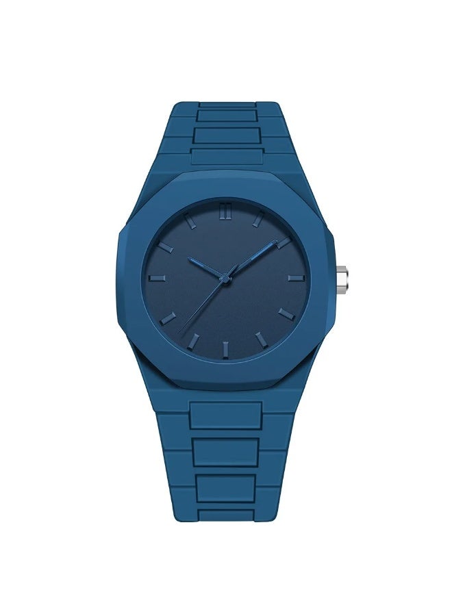 Meetion Quartz Movement Mineral Glass Water Resistance Aura Thin Blue Stainless Steel Strap Wristwatch for Men