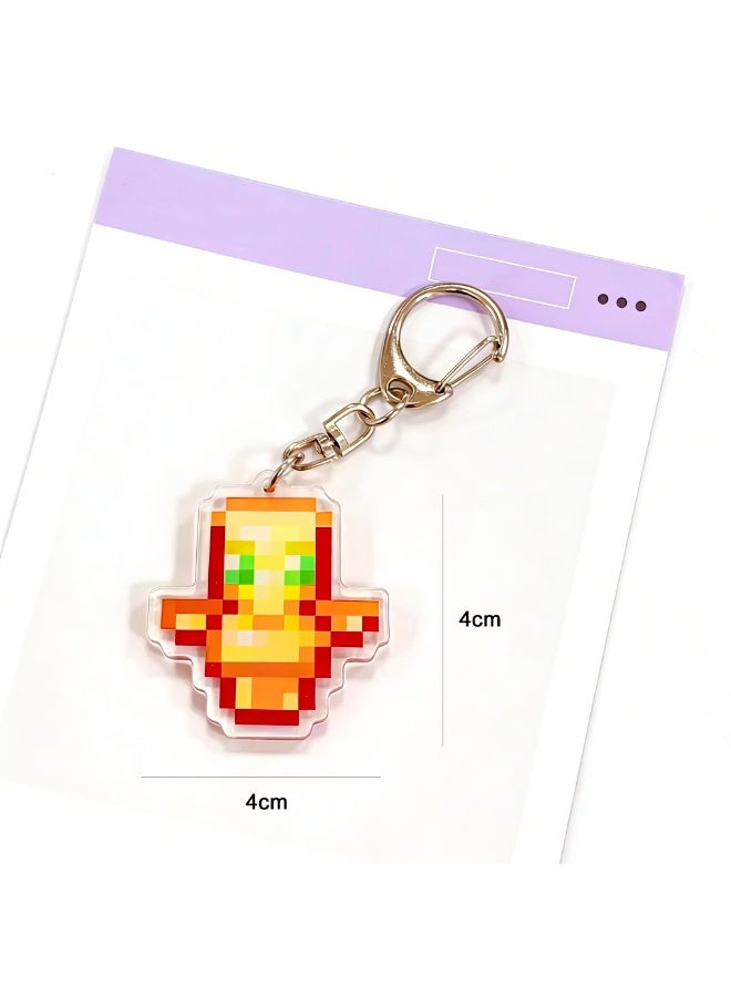 MINECRAFT Acrylic Keychain Set of 10 – High-Clarity Thick Acrylic Charms – Totem of Undying, Ender Pearl, Netherite Sword, Command Block – Game Accessories for Backpack Keys - Image 5