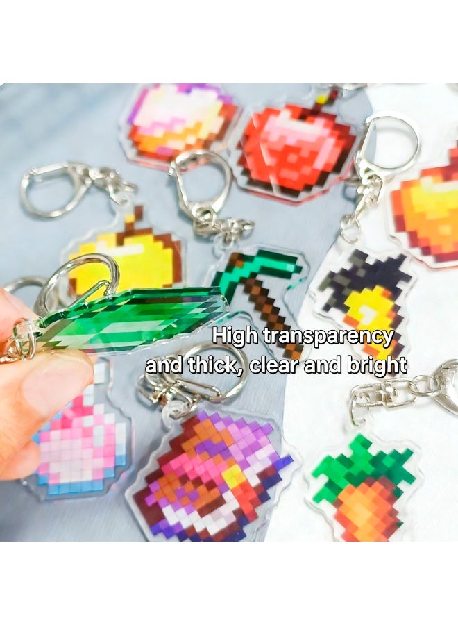 MINECRAFT Acrylic Keychain Set of 10 – High-Clarity Thick Acrylic Charms – Totem of Undying, Ender Pearl, Netherite Sword, Command Block – Game Accessories for Backpack Keys - Image 4