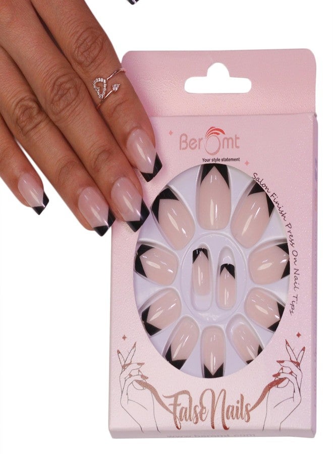 Beromt Press On Nails Set Of Full Fake Nails With Beautiful Printed Designed Salon Ready - BFN294FN - Image 1