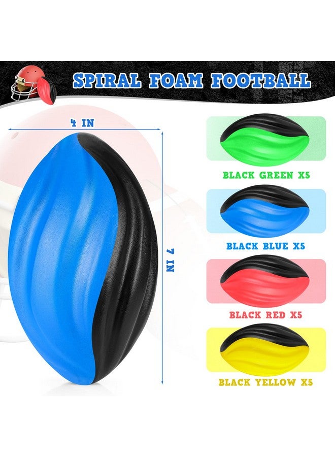 جيريفي مجموعة من 20 كرة قدم صغيرة الحجم مقاس 7 بوصات من كرات القدم الحلزونية المصنوعة من الإسفنج الناعم لكرة القدم الرياضية للعب في الأماكن المغلقة والمفتوحة للأطفال ومستلزمات حفلات كرة القدم (كلاسيكية) - Image 3