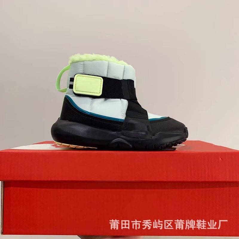 Children'S Shoes Fa Small Flying Saucer High-Top Fleece-Lined Children'S Snow Boots Boys And Girls Warm Boots Lambswool Baby Cotton Boots - Image 1