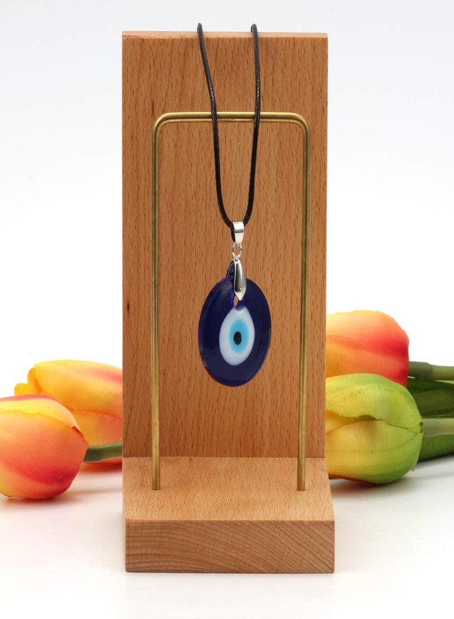 Kicomvi Evil Eye Necklace Turkish Blue Glass Leather Rope Evil Eye Necklace for Women Men Lucky Protection Jewelry-leather chain - Image 3