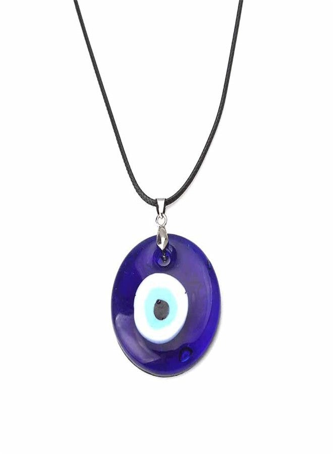 Kicomvi Evil Eye Necklace Turkish Blue Glass Leather Rope Evil Eye Necklace for Women Men Lucky Protection Jewelry-leather chain - Image 1