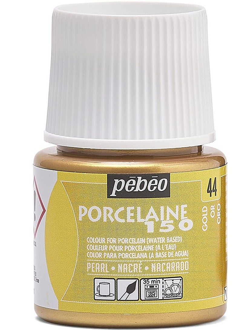 بيبيو Pebeo Porcelaine 150 خزفي زجاجة 45 مل ، ذهبي - Image 1