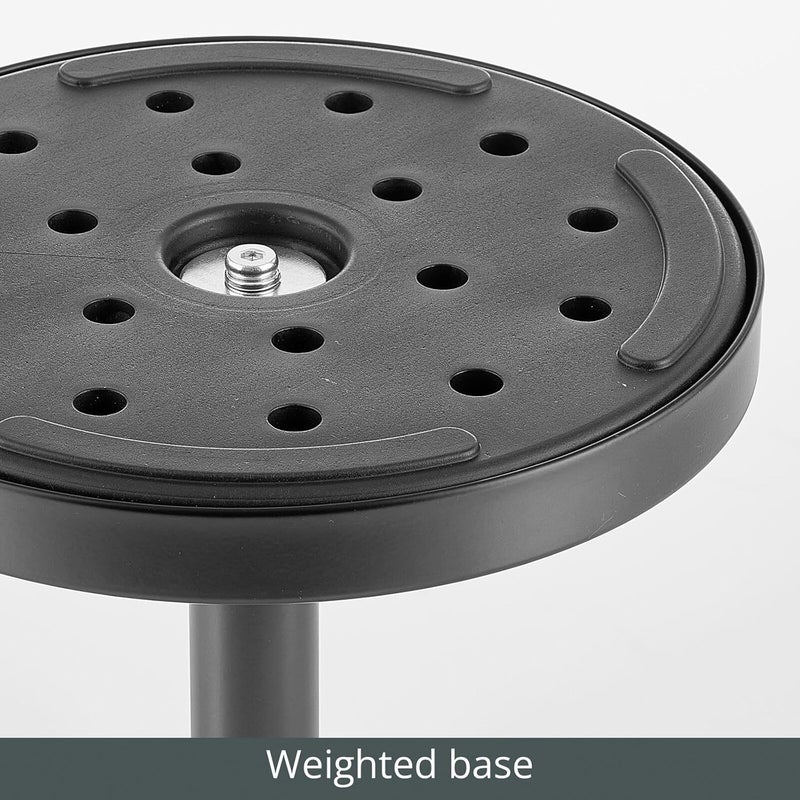 mDesign Glass Top Side/End Drink Table - Small Modern Round Accent Metal Nightstand Furniture for Living Room, Dorm, Home Office, and Bedroom - 9" Round - Clear/Matte Black - Image 3