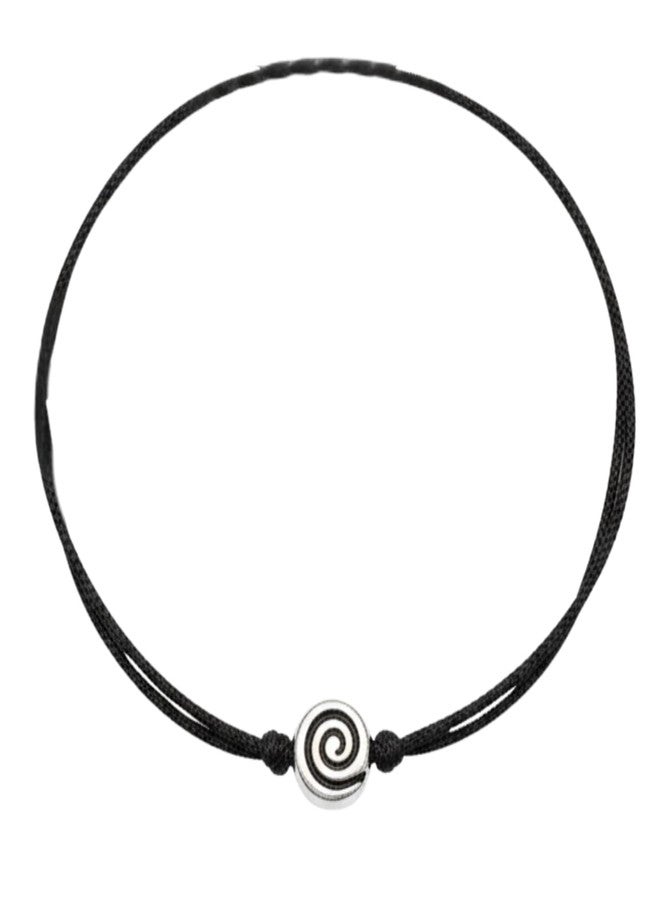 DARSHRAJ 925 Handmade Sterling Silver Spiral Charm Adjustable Cord Anklet for Women | Girls | Silver payal | - Image 1
