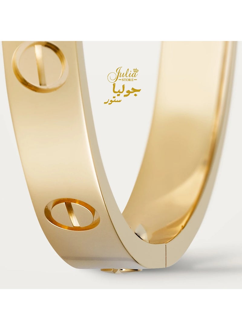 Julia Store 18K Gold Plated Stainless Steel Friendship Bracelets, Luxury Celebrity Stainless Steel Bracelet, Valentine's Day Gifts Jewelry for Women - Image 2