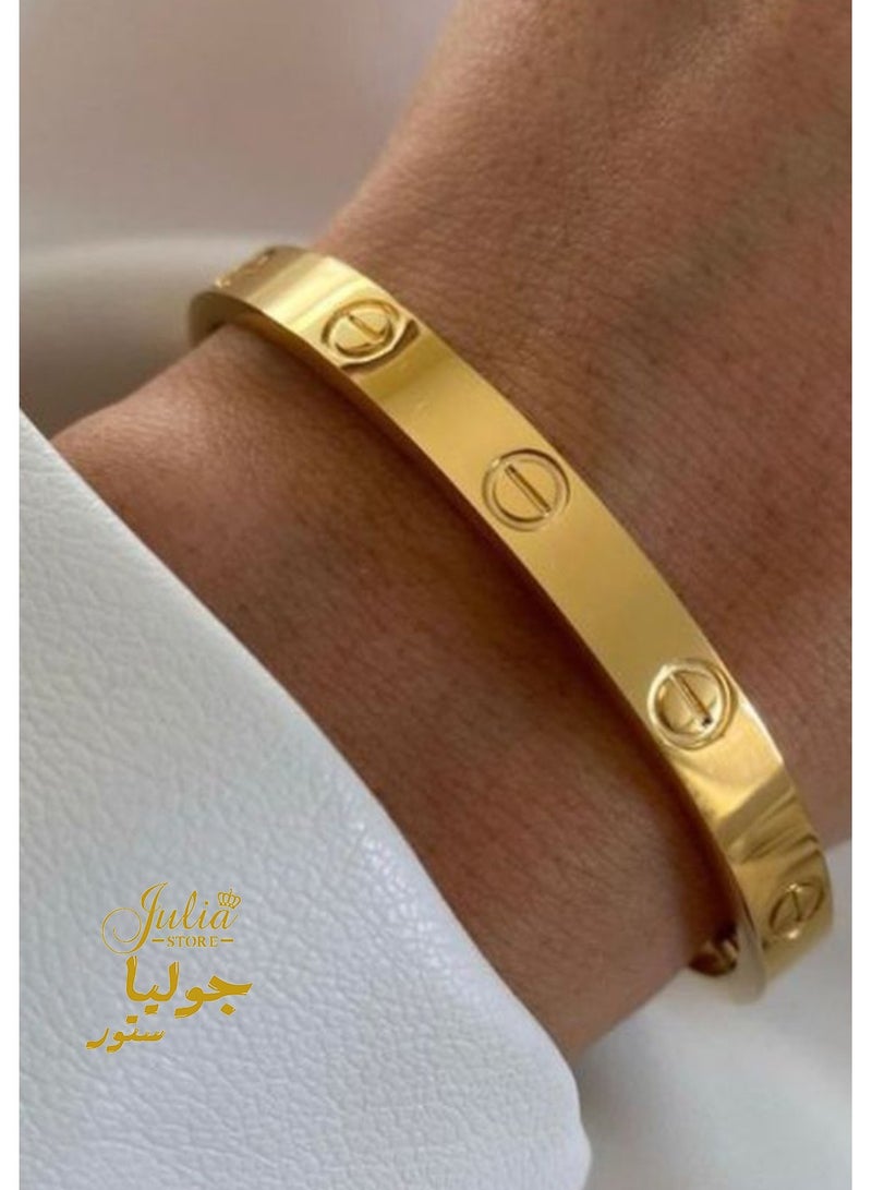 Julia Store 18K Gold Plated Stainless Steel Friendship Bracelets, Luxury Celebrity Stainless Steel Bracelet, Valentine's Day Gifts Jewelry for Women - Image 3