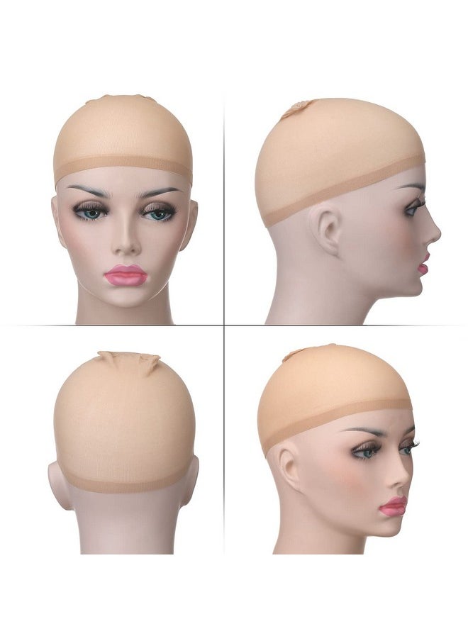 Akstore - Akstore Mesh Wig Cap Net Natural Nylon Wig Caps (6PCS - Beige) - Image 1