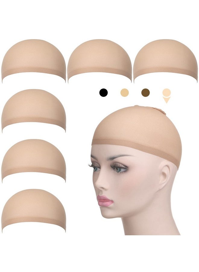 Akstore - Akstore Mesh Wig Cap Net Natural Nylon Wig Caps (6PCS - Beige) - Image 1