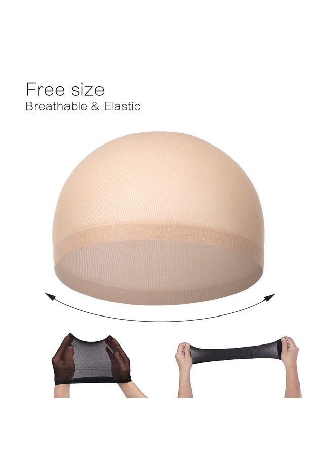 Akstore - Akstore Mesh Wig Cap Net Natural Nylon Wig Caps (6PCS - Beige) - Image 1
