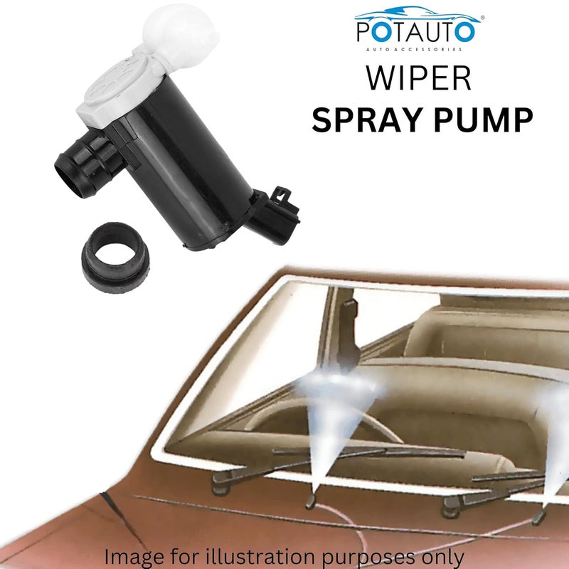 Potauto Wiper Motor Spray Pump for Clear Visibility Compatible for TATA(PLASTIC) |F708 - Image 4