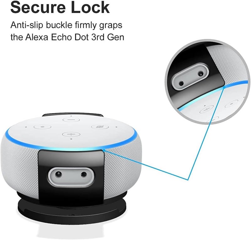 FOSO Wall Mount for Alexa Echo Dot 3rd Gen, Bracket Stand Holder for Smart Speaker, Built-in Cable Management Hide Messy Wires, for Kitchen, Bedroom & Bathroom(Speaker not Included) (Gray) - Image 3