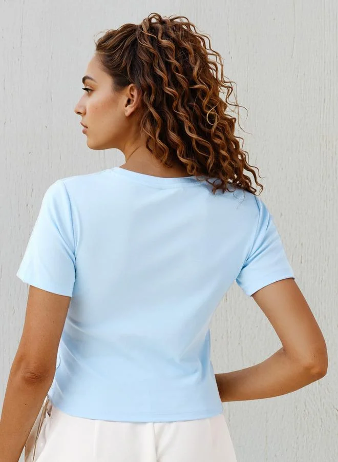 SP Characters  Snoopy Print Crew Neck Crop T-shirt for Women | Best Price UAE