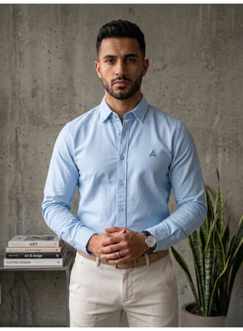 Hikes Men’s Premium Cotton Shirt – Soft Breathable Fabric, Classic Slim Fit Casual & Formal Wear - Image 1