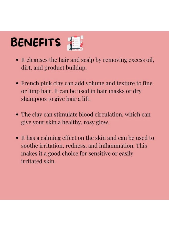 meesha - French Pink Clay Powder Montmorillonite Pink Clay 3.5 Oz (100G) Mild Hydrating Clay Diy Soaps Bath Bombs Body Scrubs 100% Natural Skincare And Haircare Products - Image 1