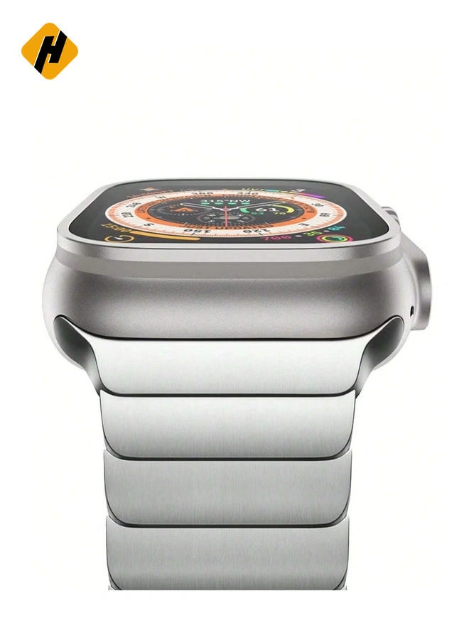 HuHa - Stainless Steel Band for Apple Watch Ultra Band  Metal Strap with Folding Clasp for Apple Watch Series 8 7 6 5 4 3 2 1 for Men (Black, 49mm 45mm 44mm 42mm) - Image 1