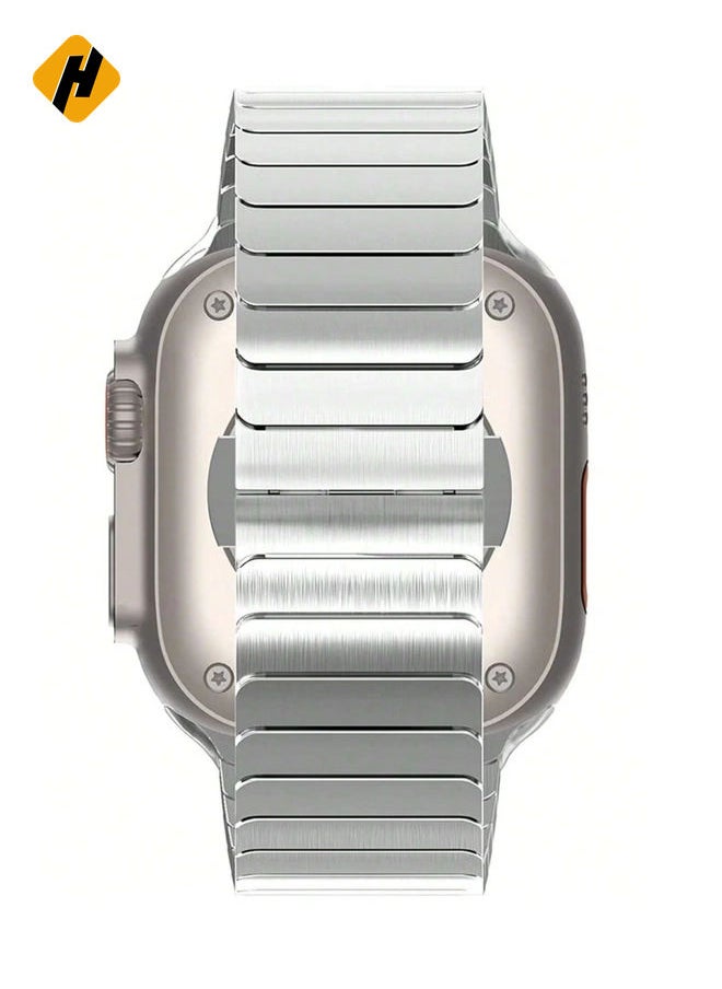 HuHa - Stainless Steel Band for Apple Watch Ultra Band  Metal Strap with Folding Clasp for Apple Watch Series 8 7 6 5 4 3 2 1 for Men (Black, 49mm 45mm 44mm 42mm) - Image 1