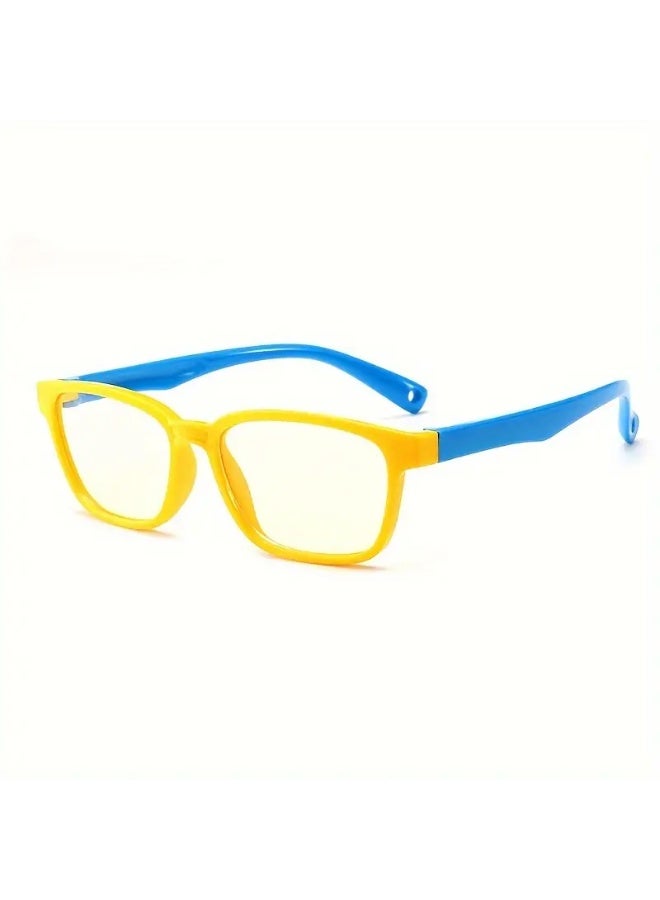 سينت هاوس زوج واحد من النظارات العصرية بإطار مربع للأولاد والبنات من عمر 3 إلى 12 عامًا (مع حافظة) - نظارات زرقاء مانعة للضوء - Image 1