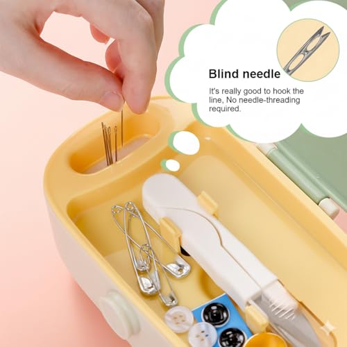 ELEPHANTBOAT® Sewing Kit Full Set Portable,Sewing Kit Box for Home Use Travel Use Portable Stitching with Spools of Thread,Scissors Thimble Threader Buttons - Image 3