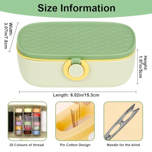ELEPHANTBOAT® Sewing Kit Full Set Portable,Sewing Kit Box for Home Use Travel Use Portable Stitching with Spools of Thread,Scissors Thimble Threader Buttons - Image 2