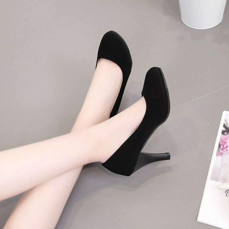 Spring Comfortable Professional Shoes Work Shoes Formal Wear Etiquette Interview Shoes Women'S Shoes Small Leather Shoes Single-Layer Shoes Mid Heel Black Shoes - Image 5