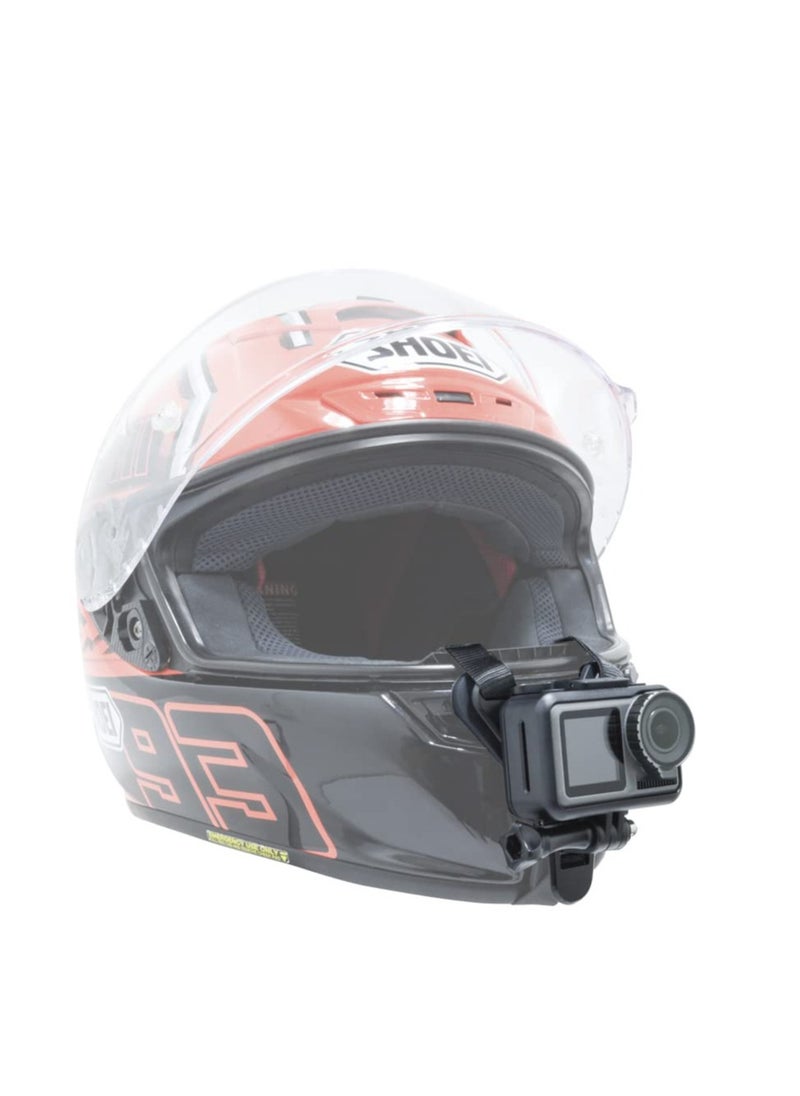 KASTWAVE خوذة دراجة نارية حامل للذقن لكاميرا Gopro حامل حزام خوذة مع ذراع دوار تمديد متوافق مع Hero 10/9/8/7/6/5 Dji Action Cameras خوذة دراجة نارية حامل الذقن ملحقات قوس أسود  - Image 4