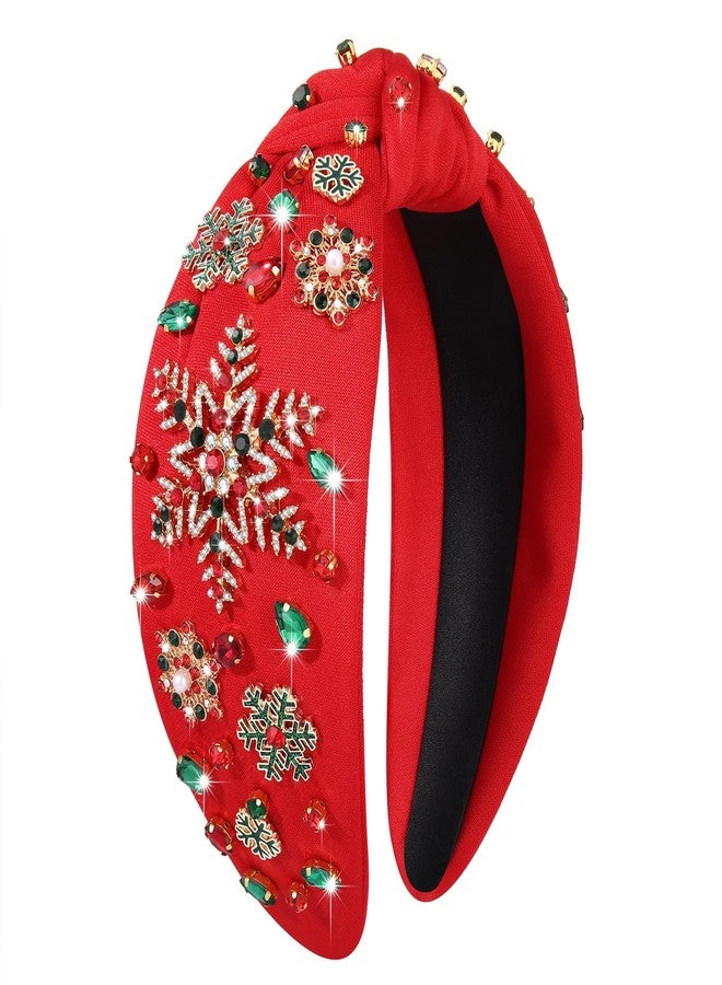 ARATLENCH Christmas Headband Winter Rhinestone Snowflake Xmas Hairband Christmas Winter Festive Holiday Party Accessories Gifts - Image 1